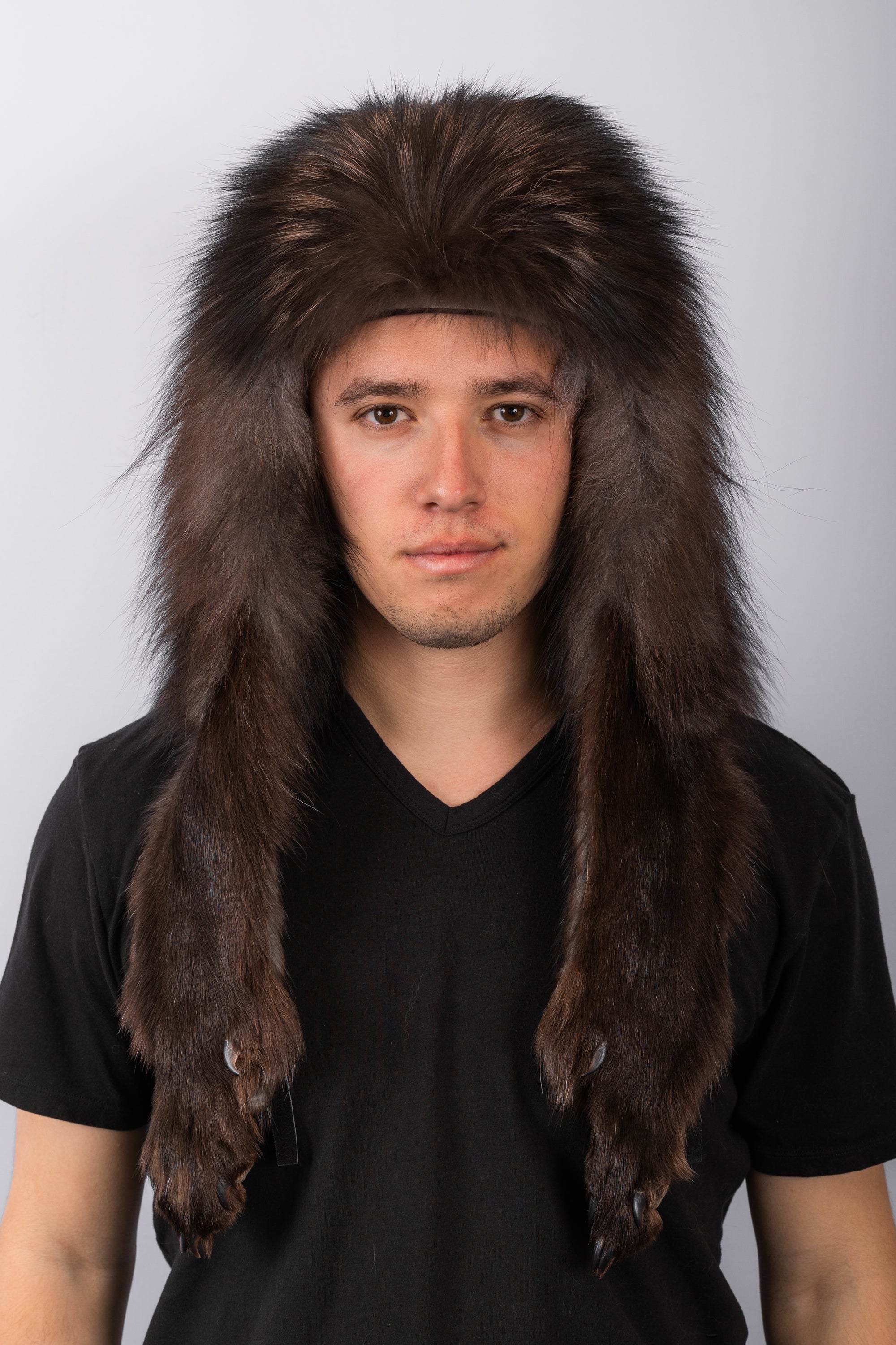 Natural Black Timberwolf Trapper Hat