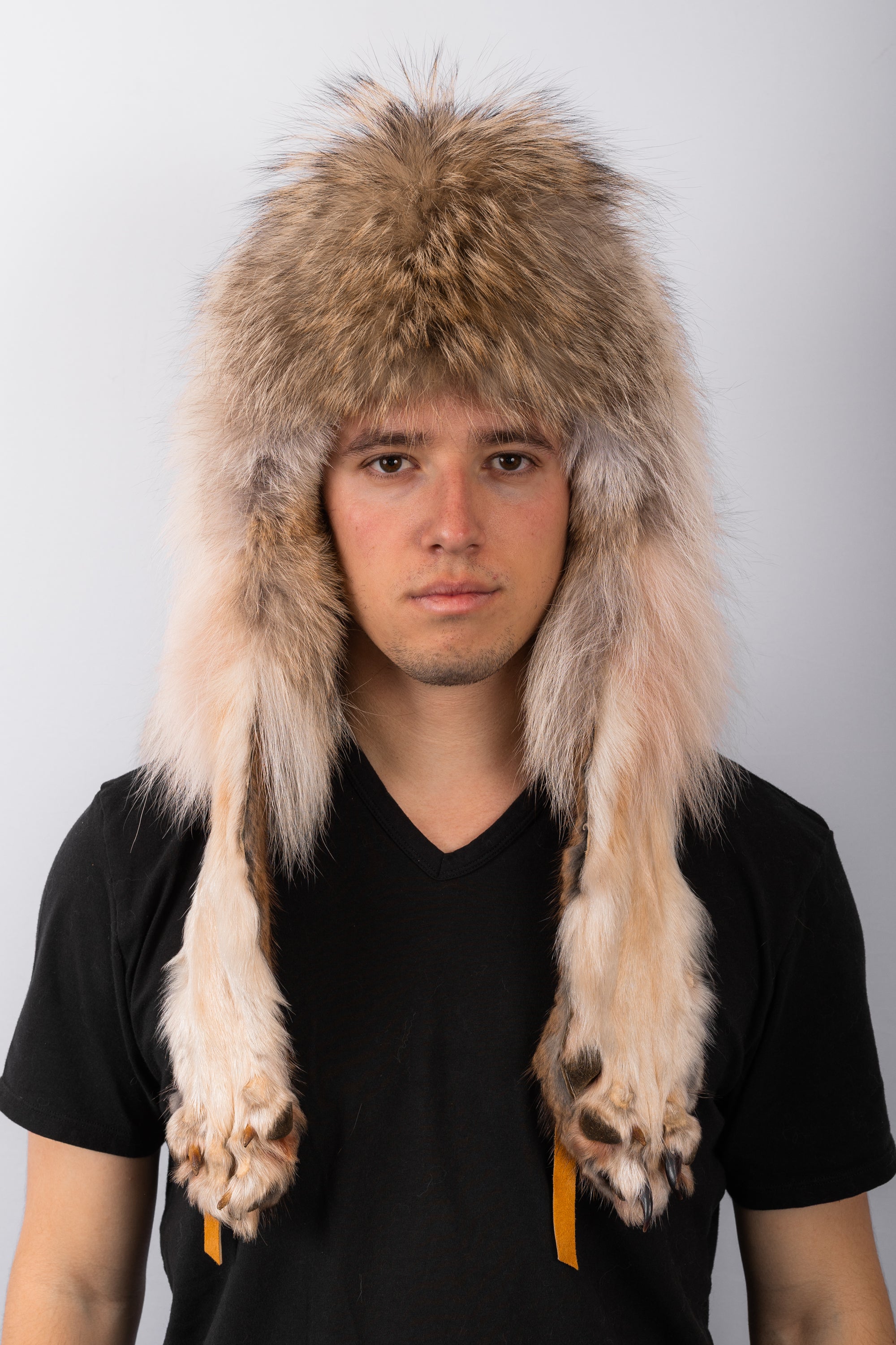 Natural Coyote Trapper Hat