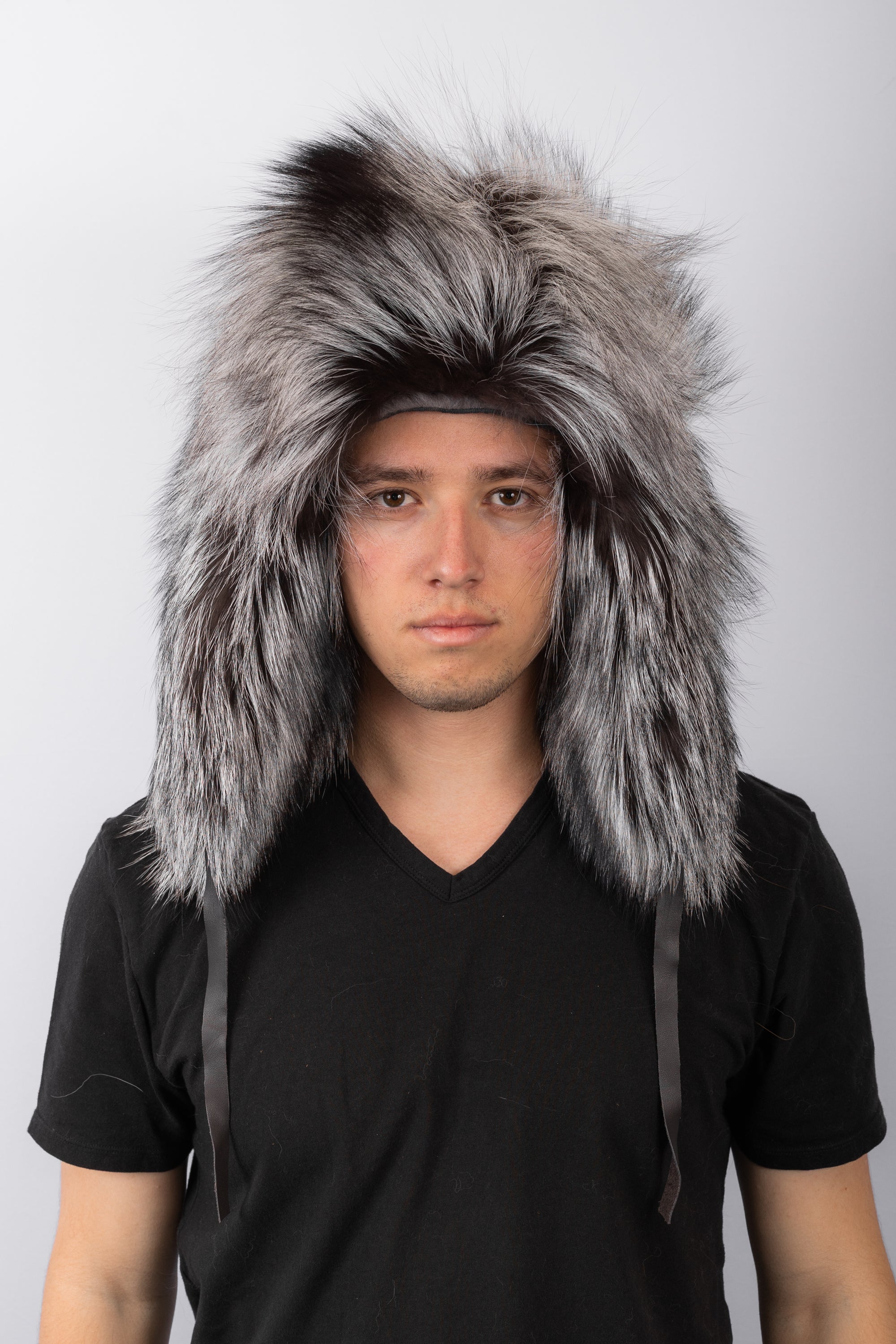 Natural Silver Fox Musher Hat