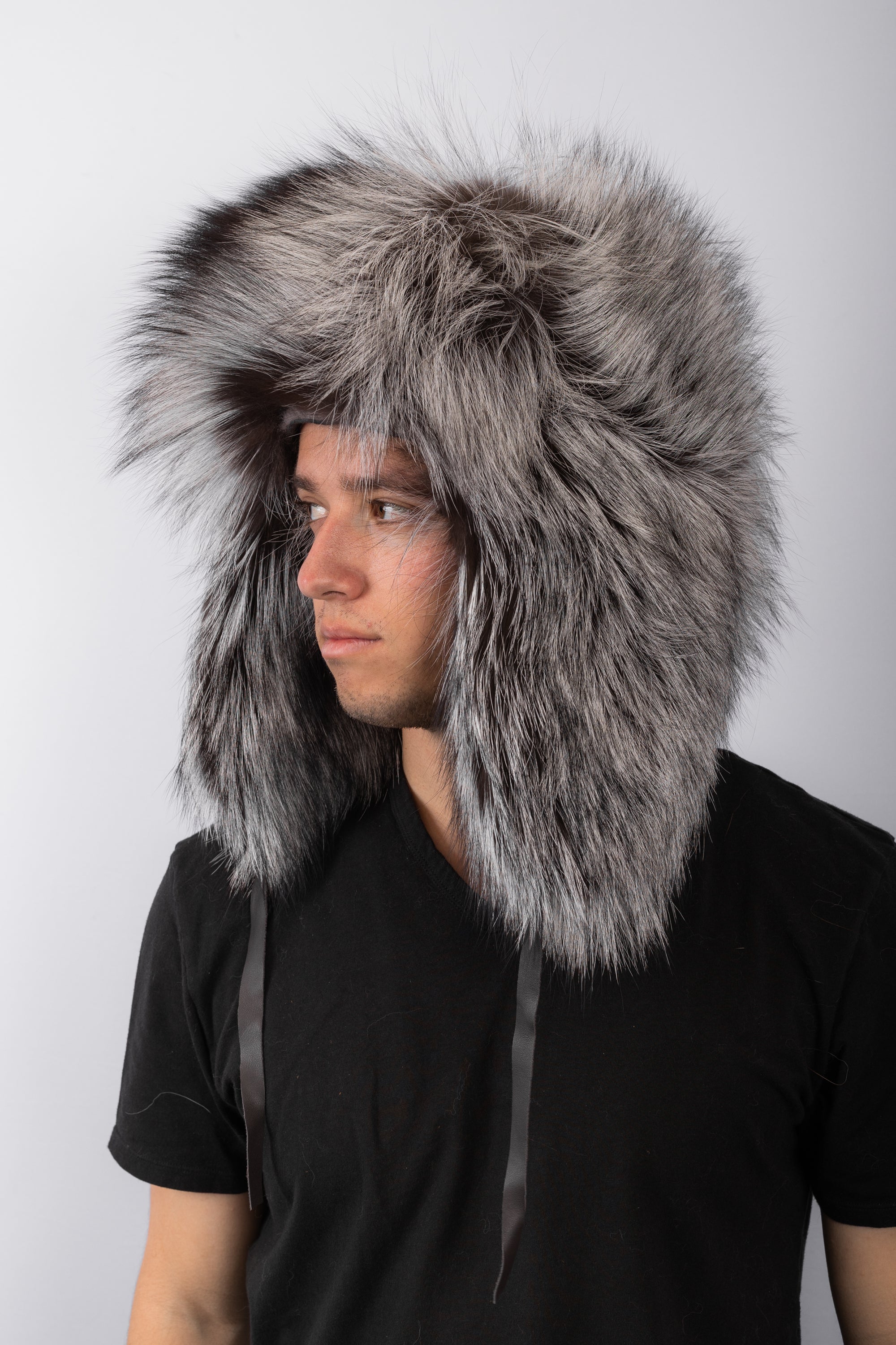 Natural Silver Fox Musher Hat
