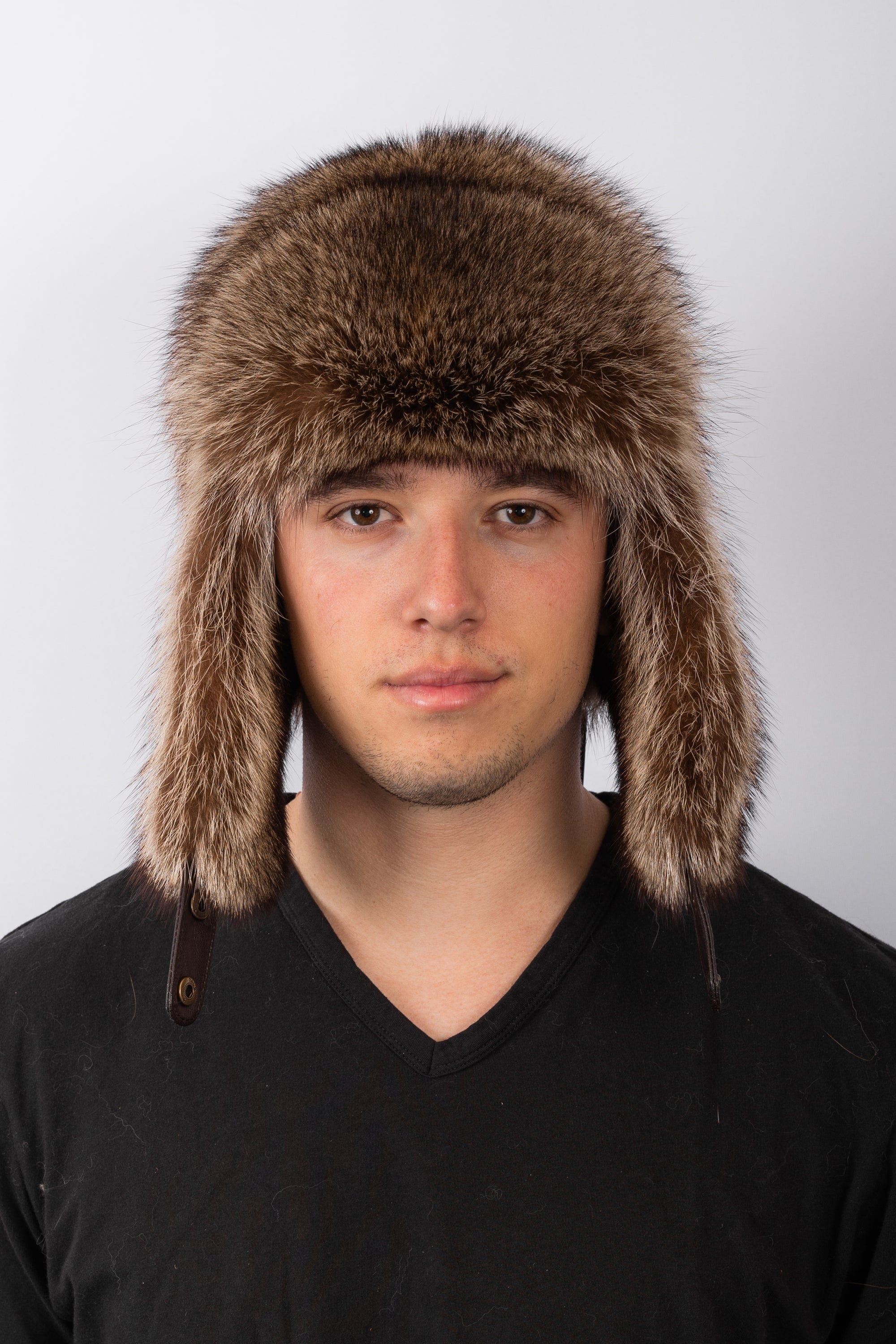 Natural Raccoon Bomber Hat