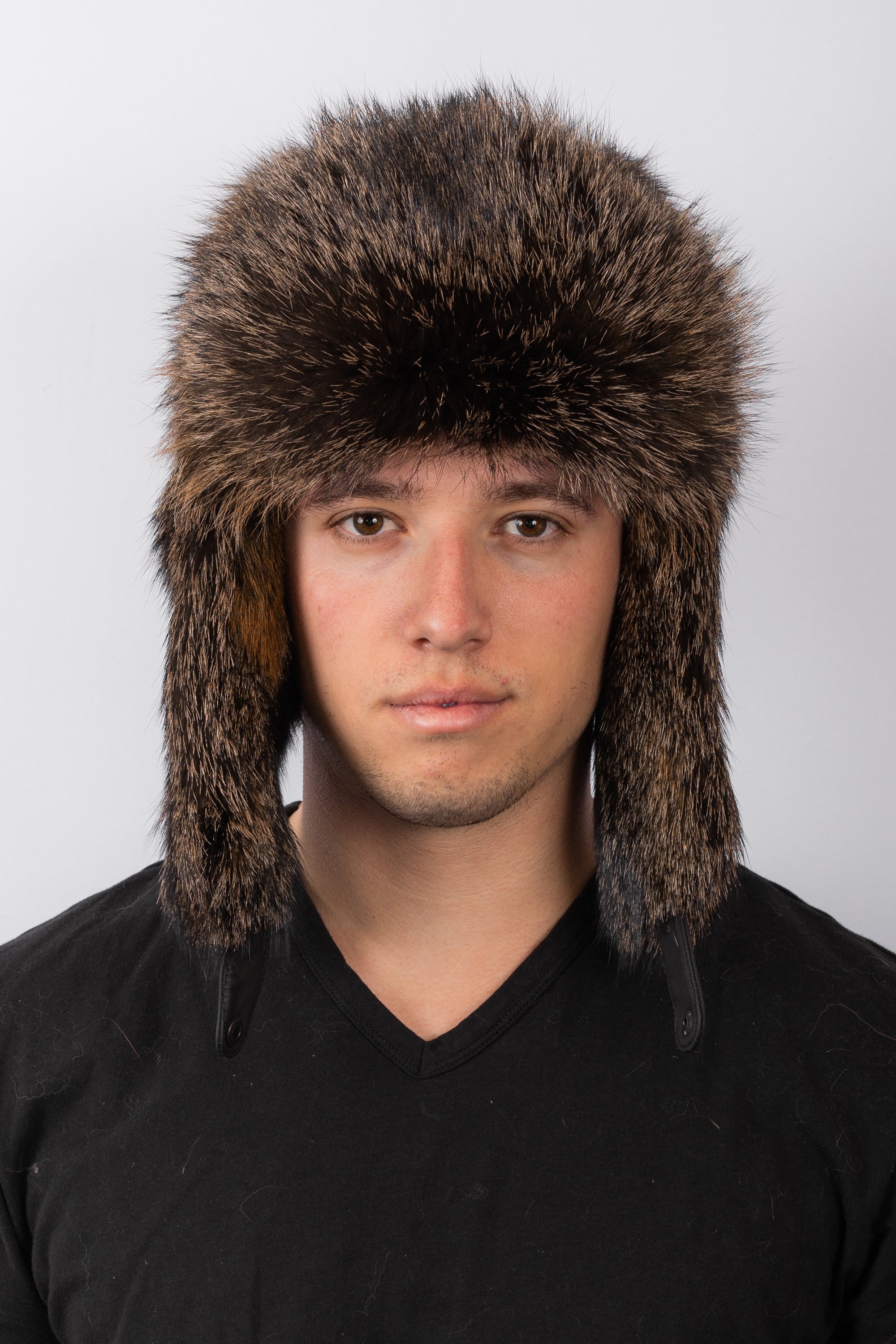 Antique Grey Fox Bomber Hat