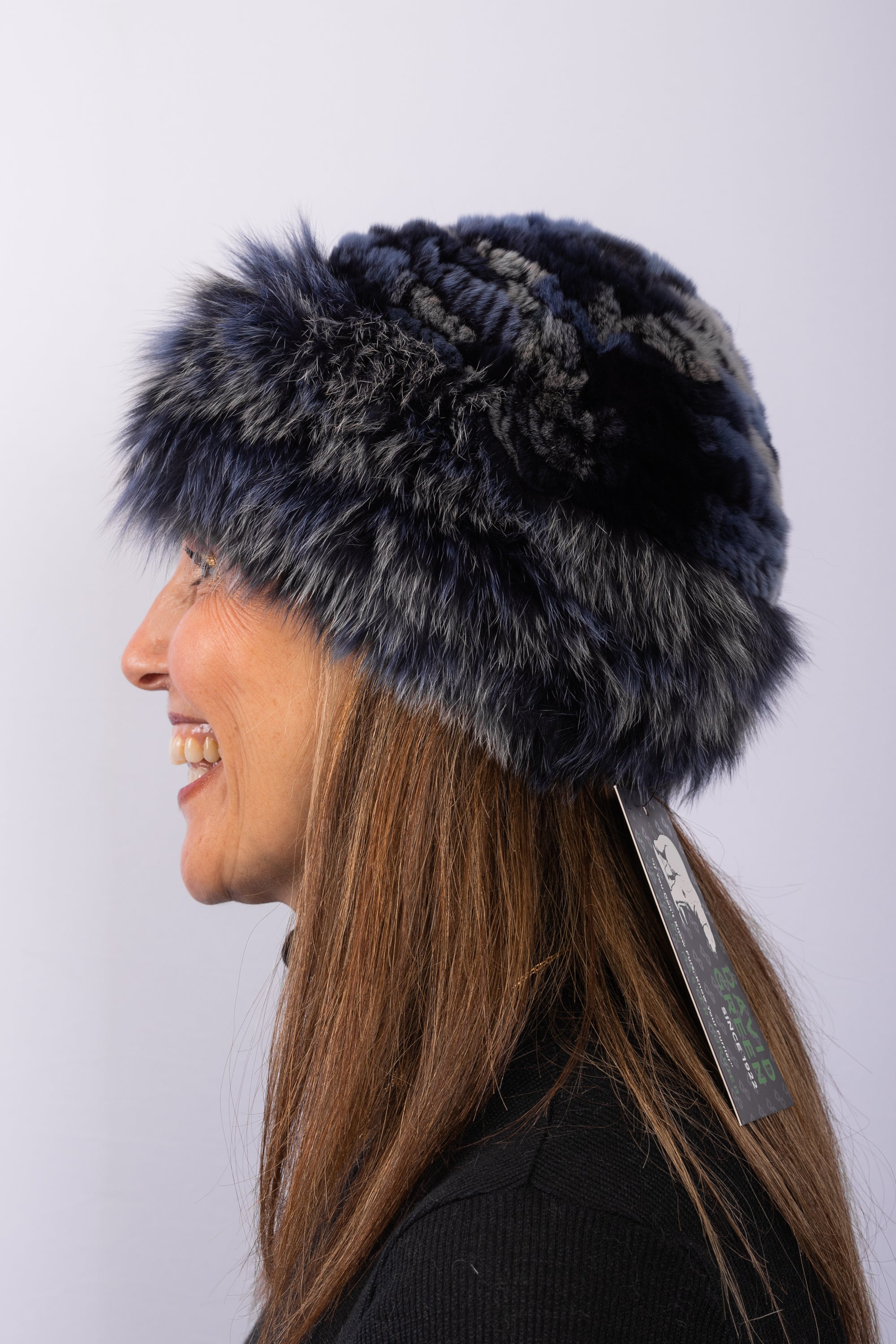 Rex Rabbit Hat with Fox Fur Trim
