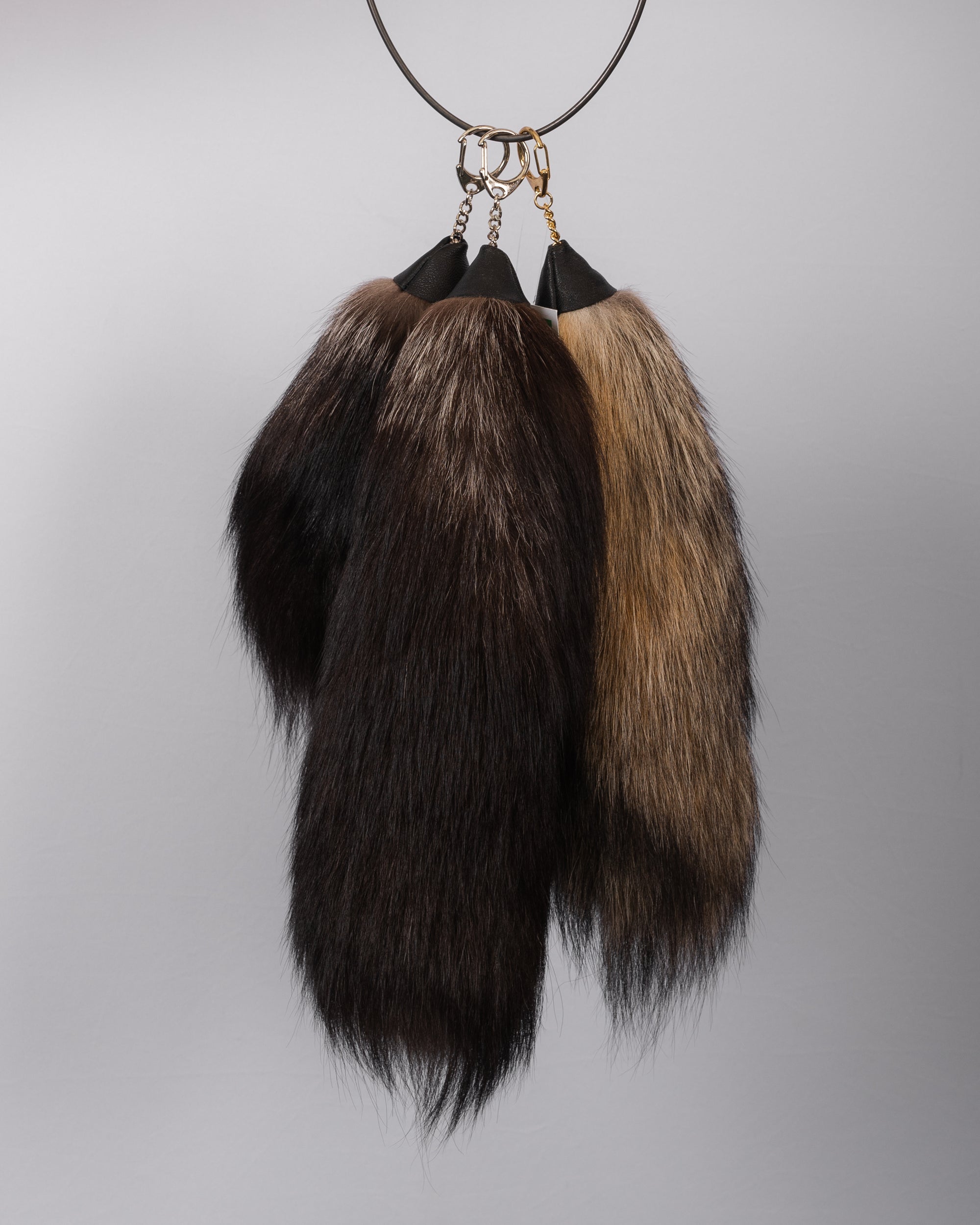 Natural Fox Tail Keychain