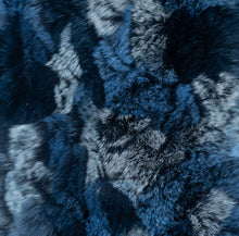 Load image into Gallery viewer, Denim/Charcoal Rex Rabbit Hat with Dyed to Match Fox Fur Trim
