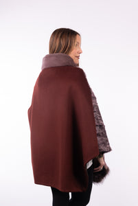 Plum Swakara Lamb/Mink/Fox Cape