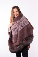 Load image into Gallery viewer, Plum Swakara Lamb/Mink/Fox Cape
