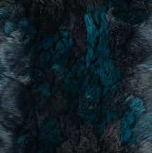 Load image into Gallery viewer, Sky Blue/Taupe Rex Rabbit Hat with Dyed to Match Fox Fur Trim
