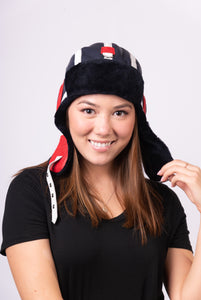 Red/White/Blue Shearling Aviator Hat