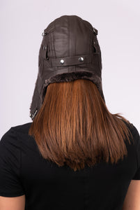 Chocolate Shearling Aviator Hat