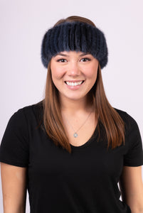 Denim Cross Mink Headband