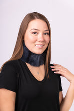 Load image into Gallery viewer, Denim Cross Mink Headband
