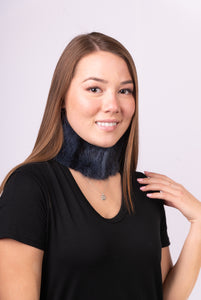 Denim Cross Mink Headband