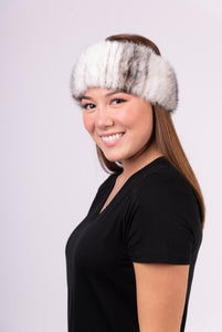 Natural Black Cross Mink Headband