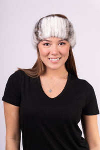 Natural Black Cross Mink Headband