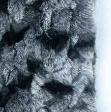 Load image into Gallery viewer, Denim/Charcoal Rex Rabbit Hat with Dyed to Match Fox Fur Trim
