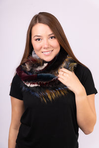 Multicolor Rex Rabbit and Fox Infinity Scarf