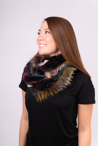 Multicolor Rex Rabbit and Fox Infinity Scarf