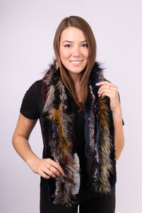 Multicolor Rex Rabbit and Fox Infinity Scarf