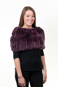 Rex Rabbit Cowl Neck - Black Plum