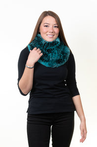 Rex Rabbit Cowl Neck - Aqua Black