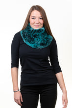 Load image into Gallery viewer, Rex Rabbit Cowl Neck - Aqua Black
