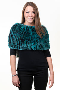 Rex Rabbit Cowl Neck - Aqua Black