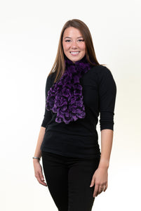 Rex Rabbit Fringes Scarf - Purple/Black