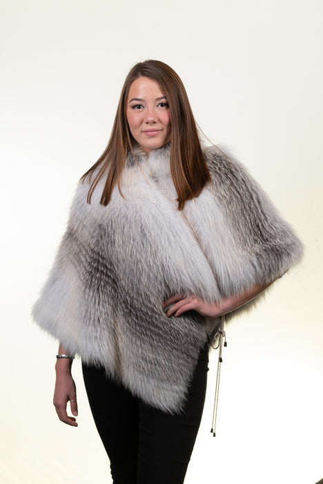 Golden Island Fox Poncho with Cashmere Lining
