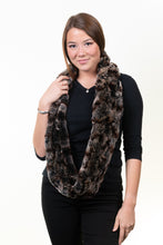 Load image into Gallery viewer, Rex Rabbit Infinity Scarf - Black/Taupe/Chinchilla
