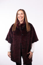 Load image into Gallery viewer, Layered Merlot Mink Jacket with Black Rex Rabbit
