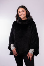 Load image into Gallery viewer, Black Mink Poncho with Cashmere Lining
