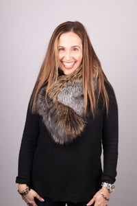 Natural/Gold Silver Fox Fur Collar