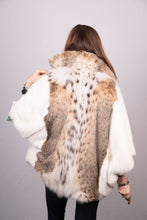 Load image into Gallery viewer, Lynx Jacket with White Mink 3/4 Sleeves
