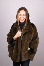 Load image into Gallery viewer, Olive Cross Mink Jacket
