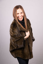 Load image into Gallery viewer, Olive Cross Mink Jacket
