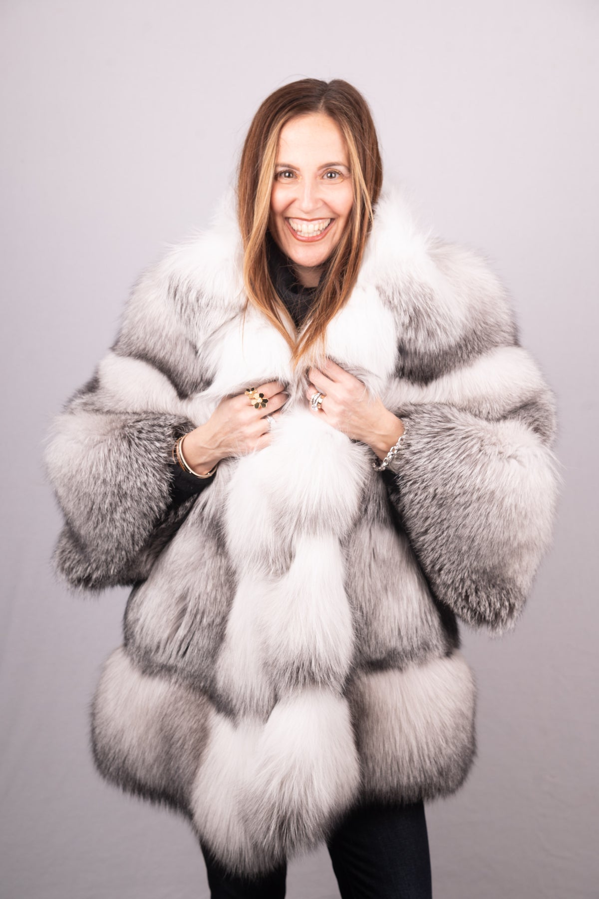 David green cheap fur coat