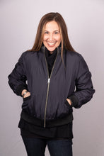 Load image into Gallery viewer, Black Mink Jacket Reversible to Navy Tafetta
