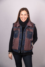 Load image into Gallery viewer, Denim Plum Mink/Denim Vest
