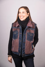 Load image into Gallery viewer, Denim Plum Mink/Denim Vest
