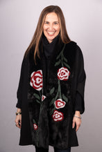 Load image into Gallery viewer, Floral Intarsia Mink Cape
