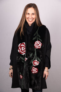 Floral Intarsia Mink Cape