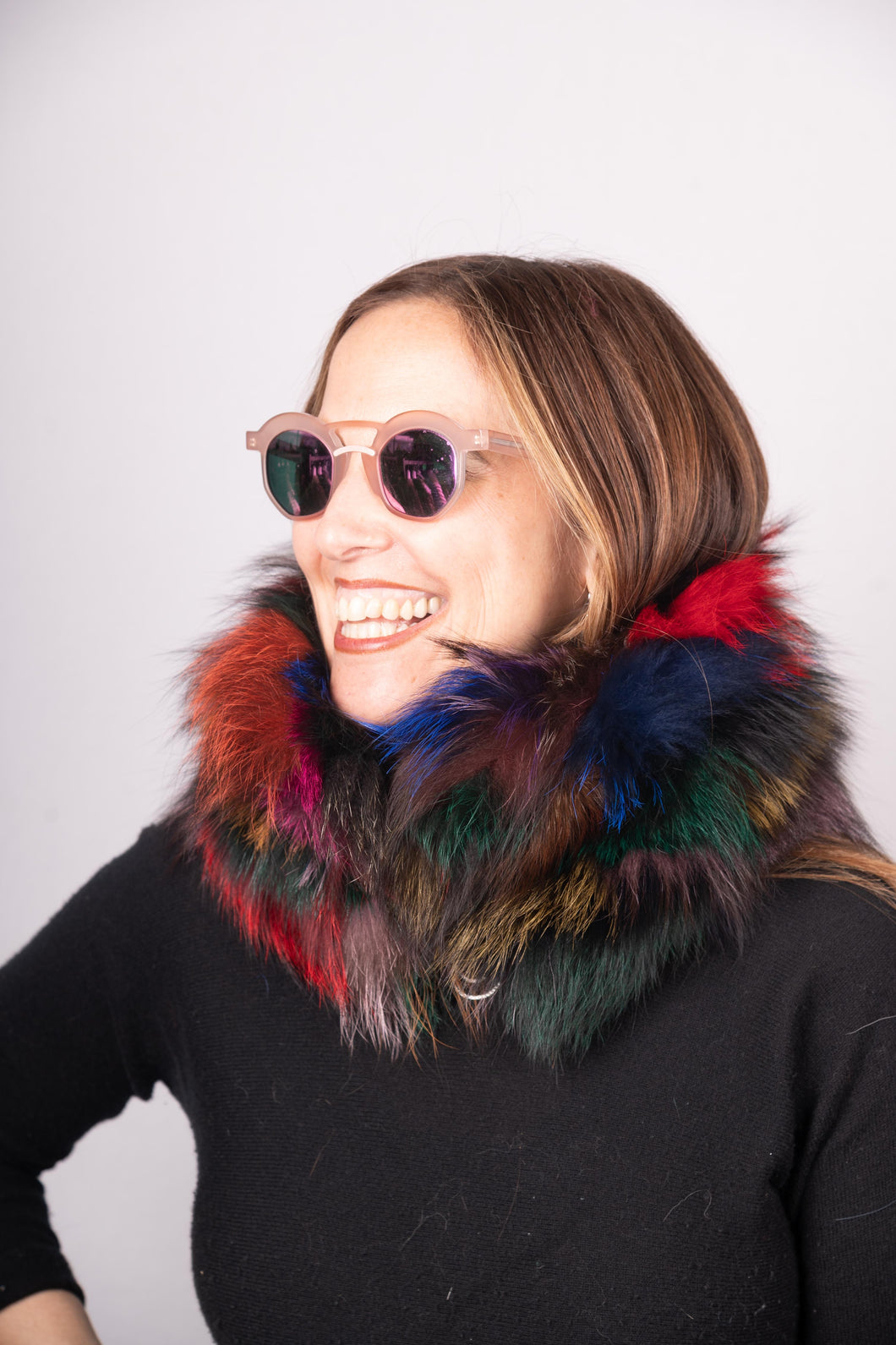 Multicolor Fox Fur Collar