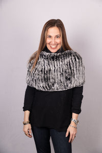 Rex Rabbit Cowl Neck - Chinchilla