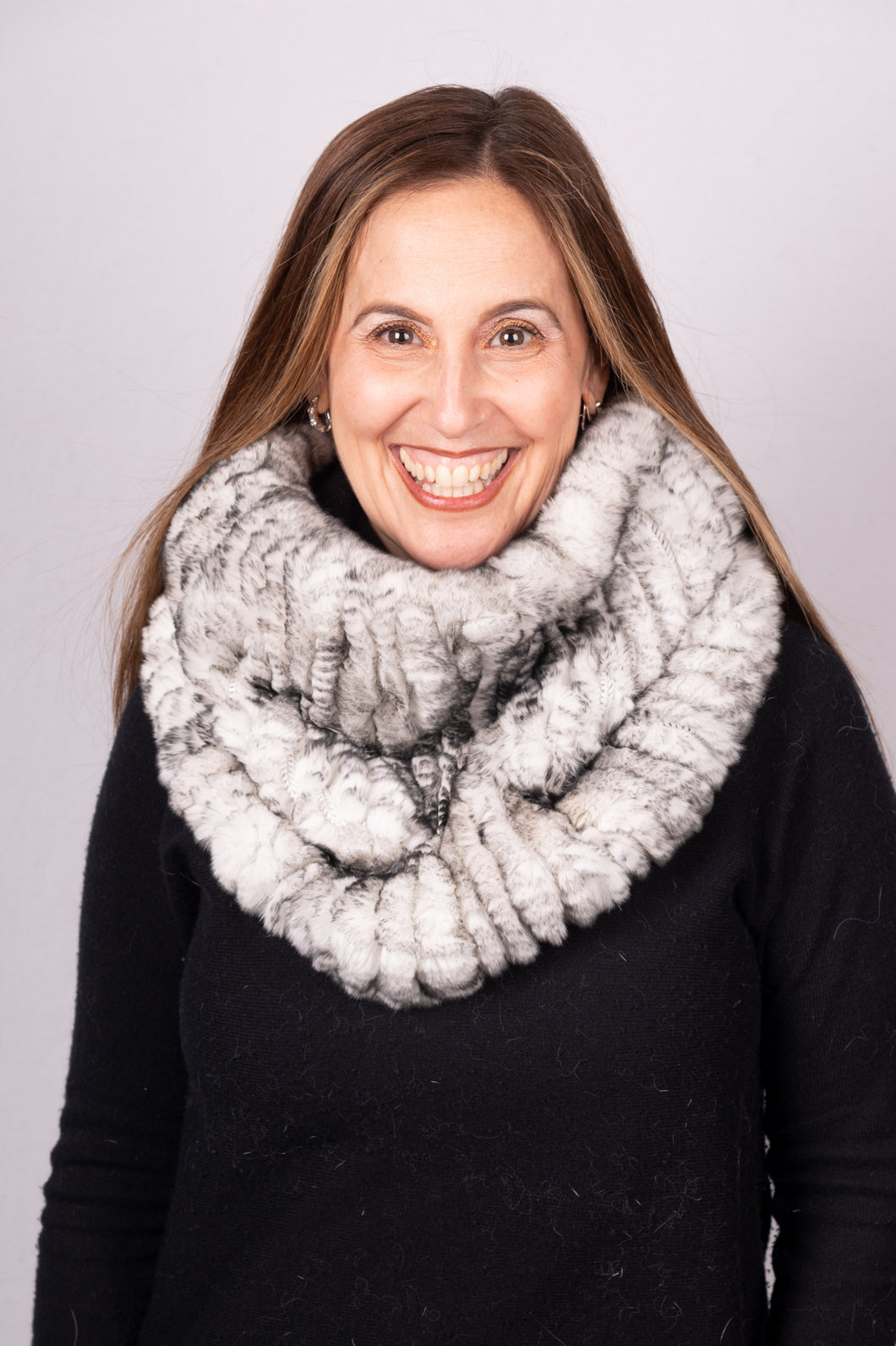 Rex Rabbit Cowl Neck - White Snowtop