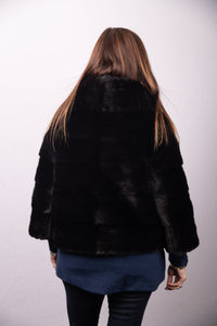 Black Mink Jacket with 3/4 Sleeves