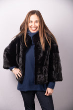 Load image into Gallery viewer, Black Mink Jacket with 3/4 Sleeves
