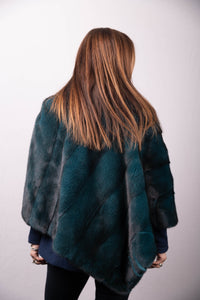 Teal Mink Poncho