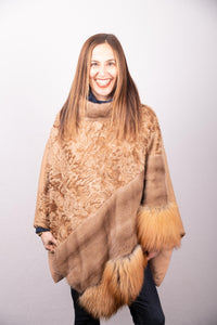 Camel Swakara Lamb/Mink/Fox Cape