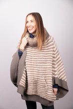 Load image into Gallery viewer, Natural Silver/Pearl Mink Poncho with Cashmere Lining
